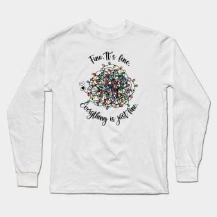 Fine. It's Fine. Everything is Just Fine - Tangled Christmas Lights Long Sleeve T-Shirt